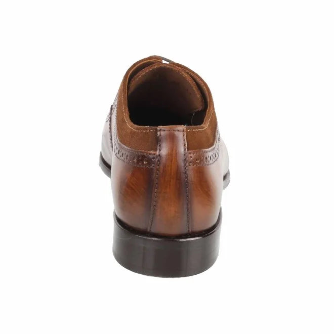 Handmade Brown Leather & Suede Oxford Shoes for Men | Formal Brogue Design