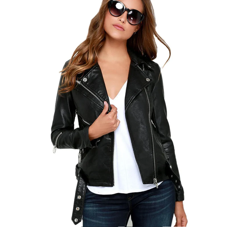 Chic Women's Leather Jacket – Elegant, Bold & Timeless