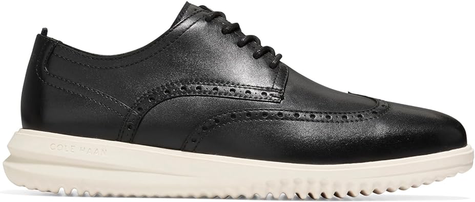 Men’s Black Leather Brogue Oxford Sneakers | Formal Casual Hybrid Shoes