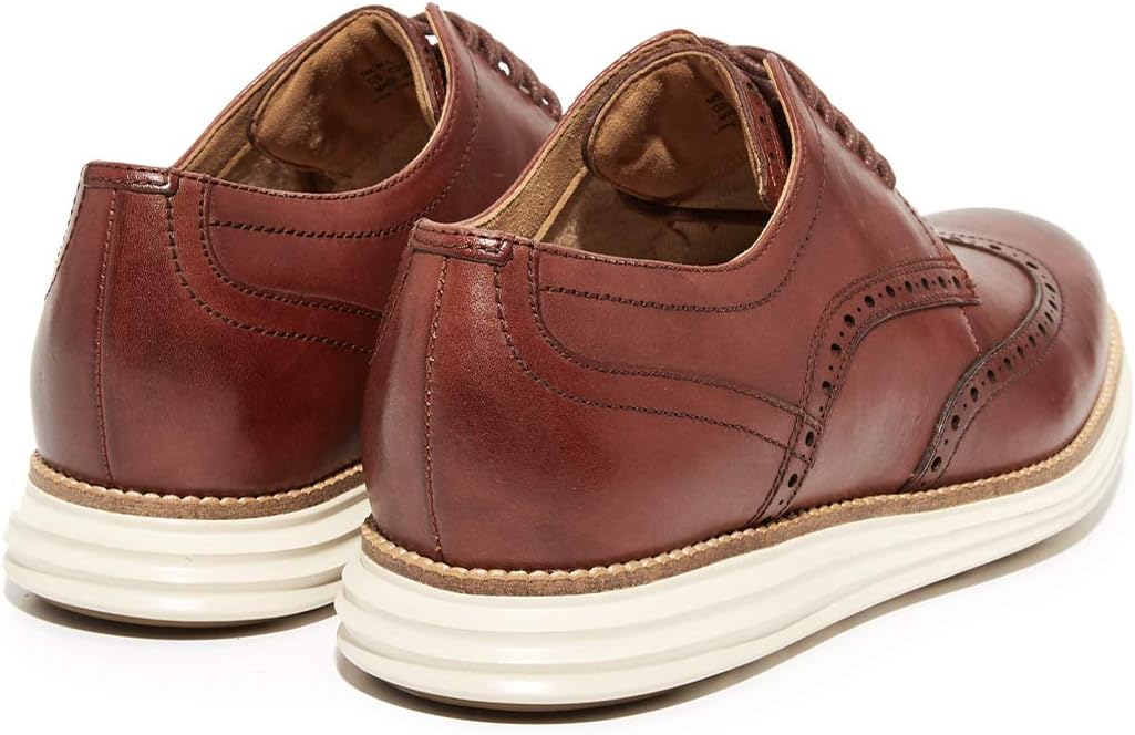 Premium Brown Leather Brogue Oxford Sneakers for Men