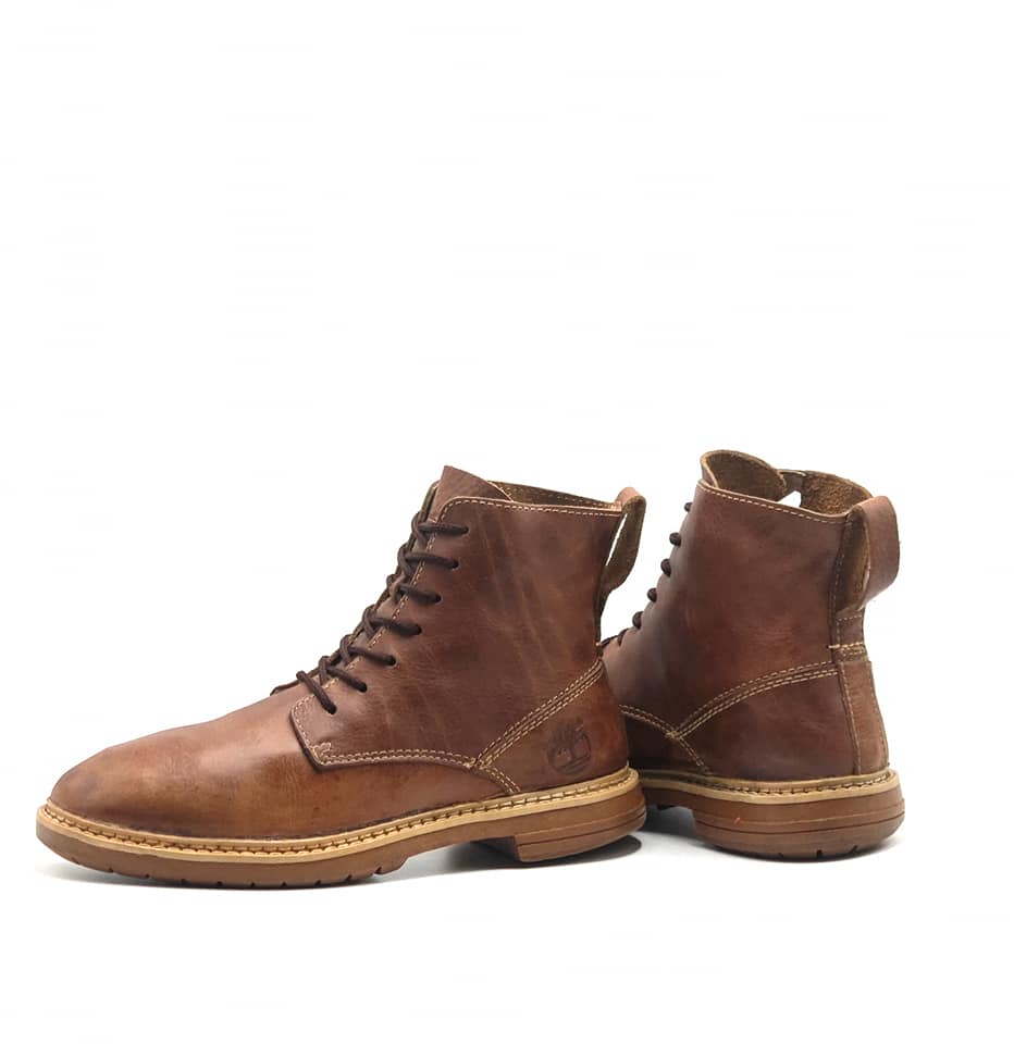 Men’s Brown Leather Lace-Up Boots – Rugged Casual & Outdoor Footwear