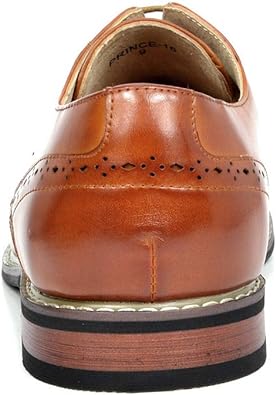 Men’s Tan Leather Brogue Formal Shoes – Classic Lace-Up Dress Shoes