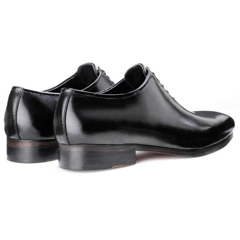 Men’s Black Leather Plain-Toe Oxford Shoes | Classic Formal Elegance