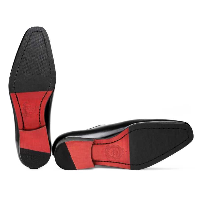 Men’s Black Leather Plain-Toe Oxford Shoes | Classic Formal Elegance