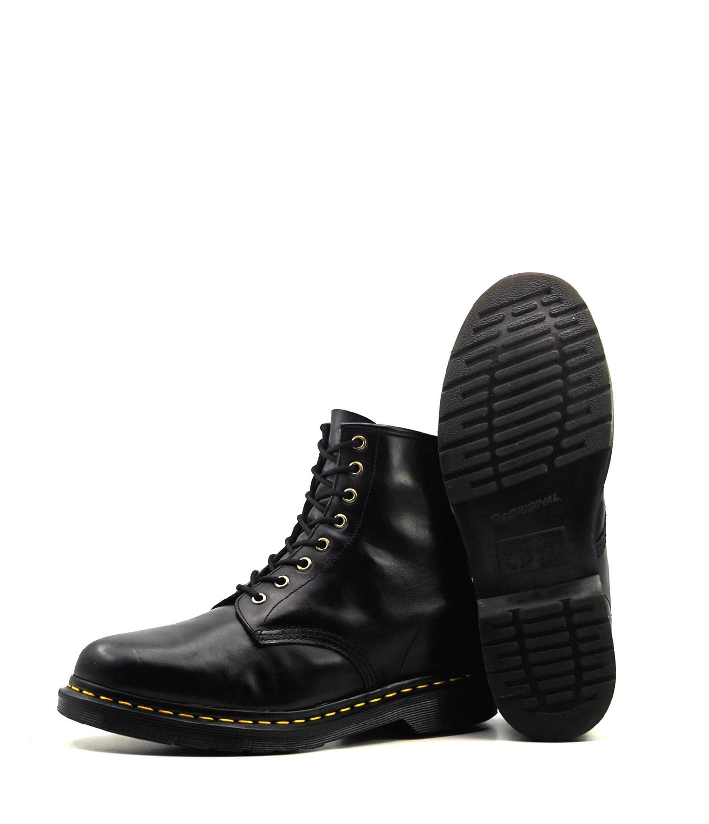 Men’s Black Leather Combat Boots – Classic Lace-Up Punk Style Boots