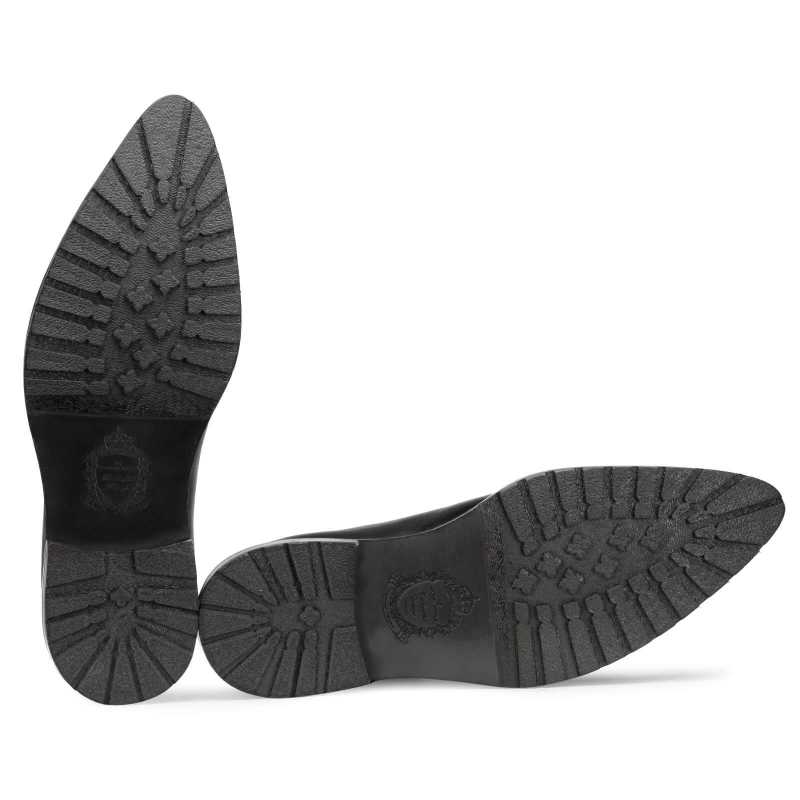 Men’s Black Leather Square-Toe Formal Shoes | Modern Elegant Style
