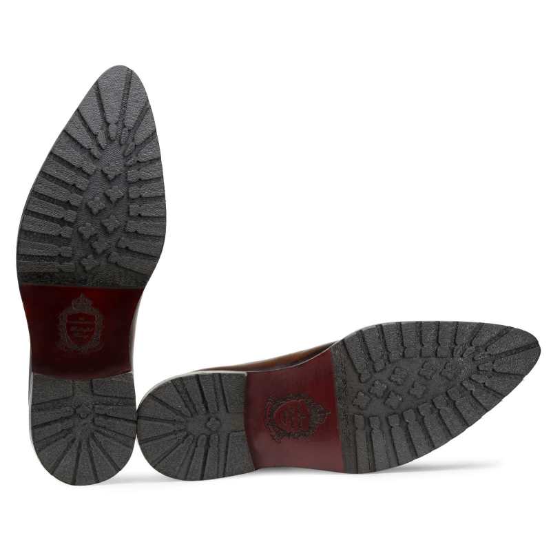Handmade Two-Tone Brown & Black Leather Oxford Shoes for Men