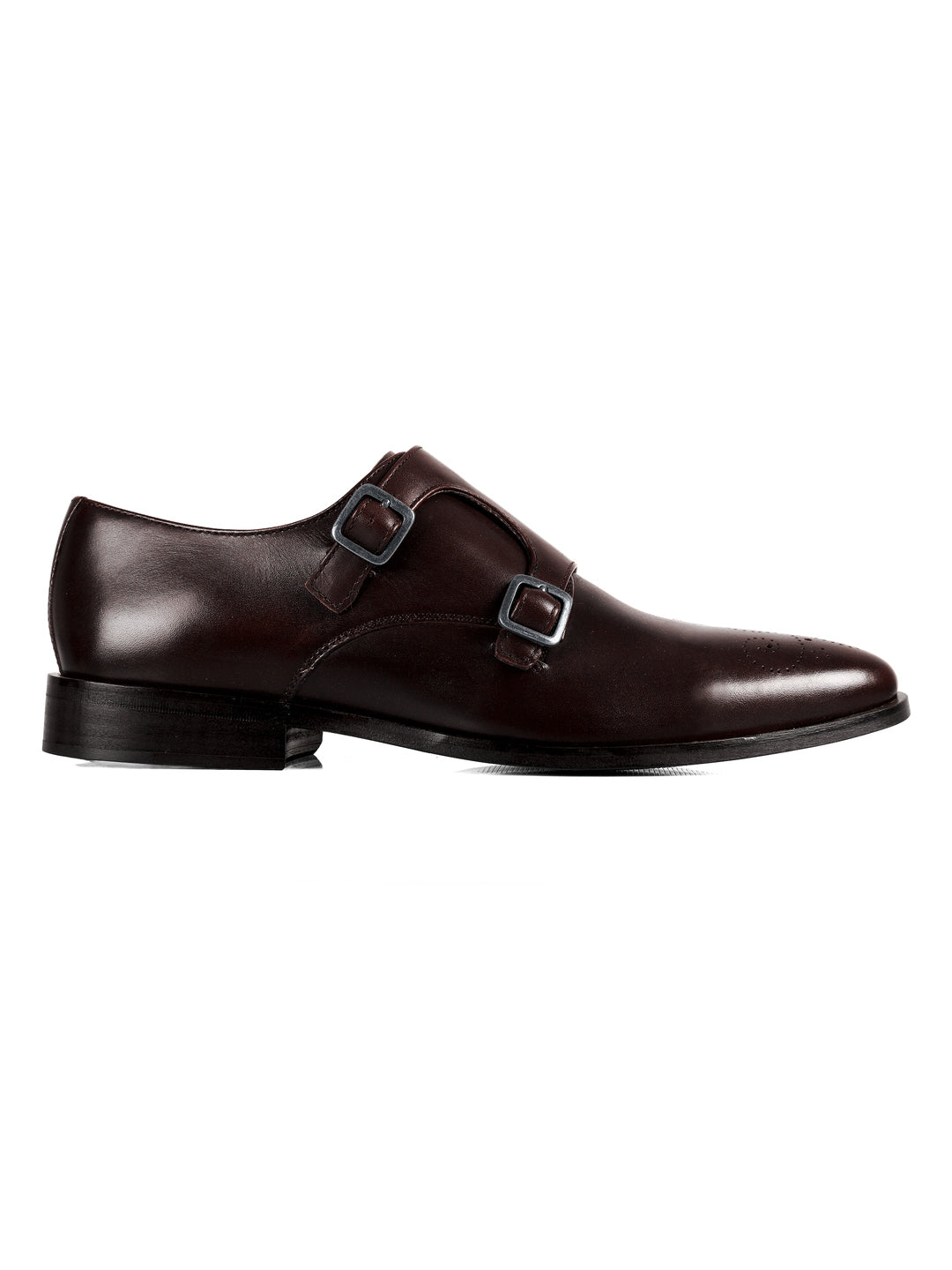 Handmade Brown Leather Double Monk Strap Shoes for Men | Formal Dress Shoes