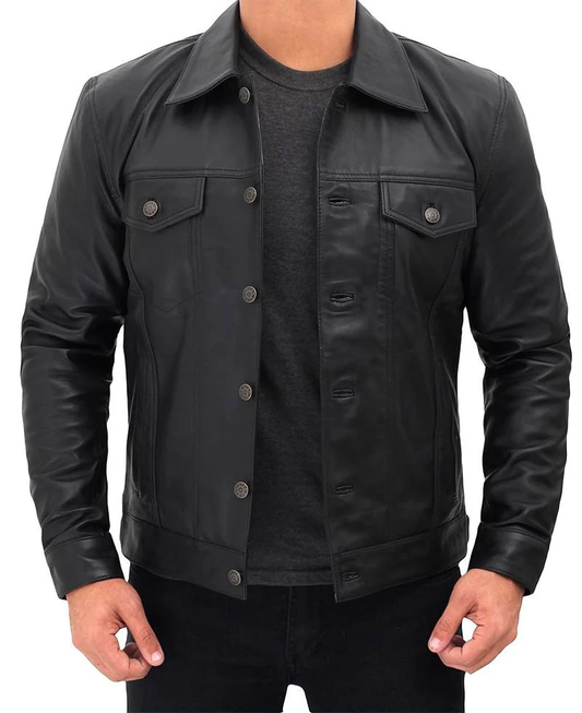 Premium Men's Leather Jacket – Timeless Style & Durability