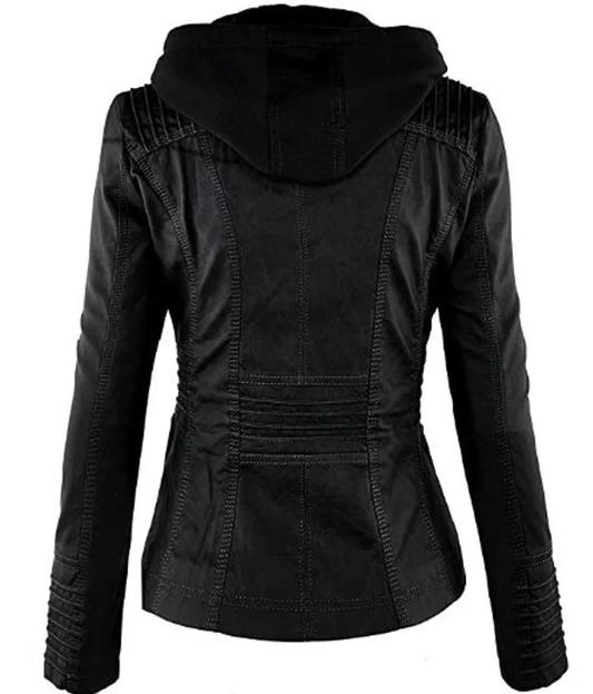 Chic Women's Leather Jacket – Elegant, Bold & Timeless