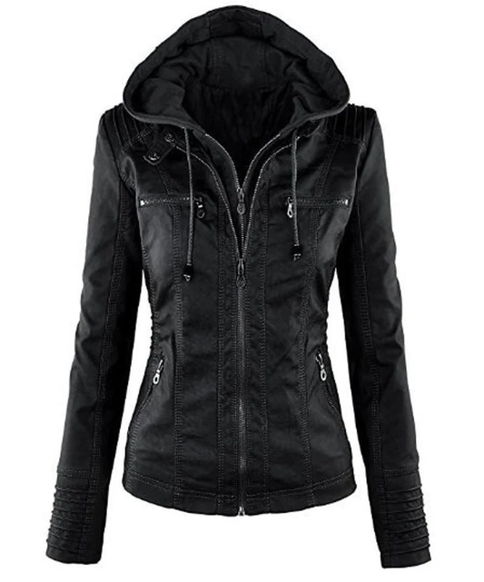 Chic Women's Leather Jacket – Elegant, Bold & Timeless