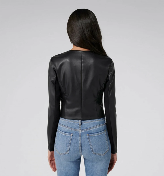 Chic Women's Leather Jacket – Elegant, Bold & Timeless