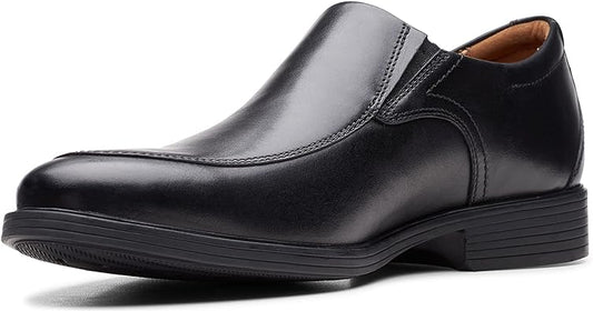 Men’s Black Leather Slip-On Formal Shoes | Classic Comfort & Style