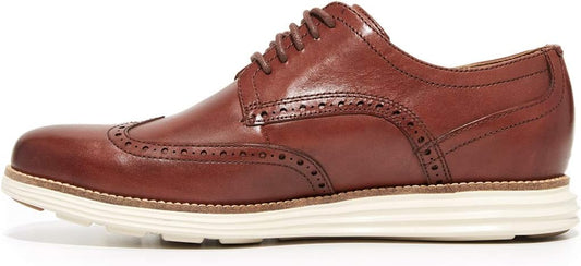Premium Brown Leather Brogue Oxford Sneakers for Men