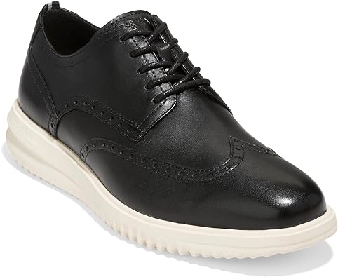 Men’s Black Leather Brogue Oxford Sneakers | Formal Casual Hybrid Shoes