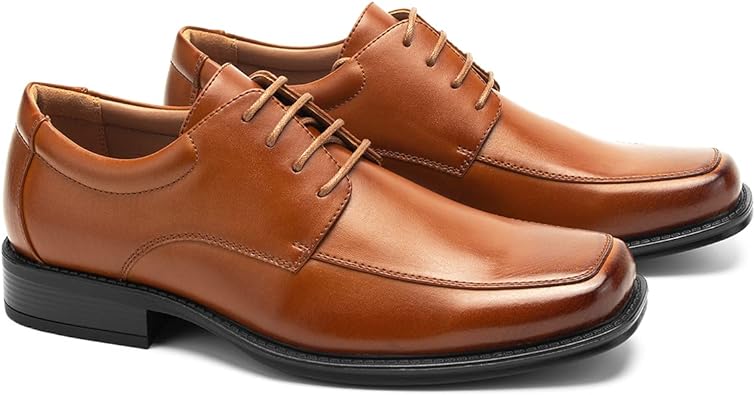 Men’s Tan Leather Formal Lace-Up Shoes – Classic Elegant Office Wear