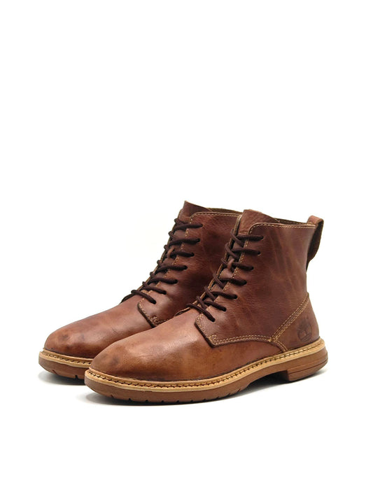 Men’s Brown Leather Lace-Up Boots – Rugged Casual & Outdoor Footwear
