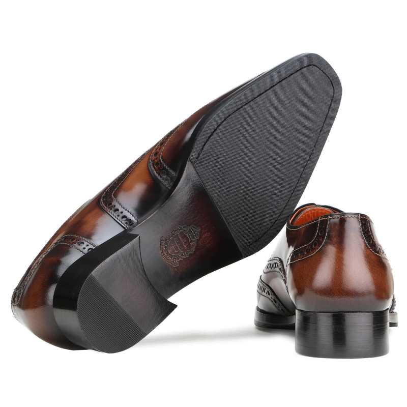 Men’s Brown Leather Brogue Oxford Dress Shoes | Handcrafted Luxury
