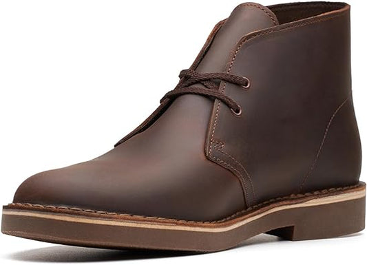 Men’s Brown Leather Chukka Boots – Classic Casual Lace-Up Desert Boots