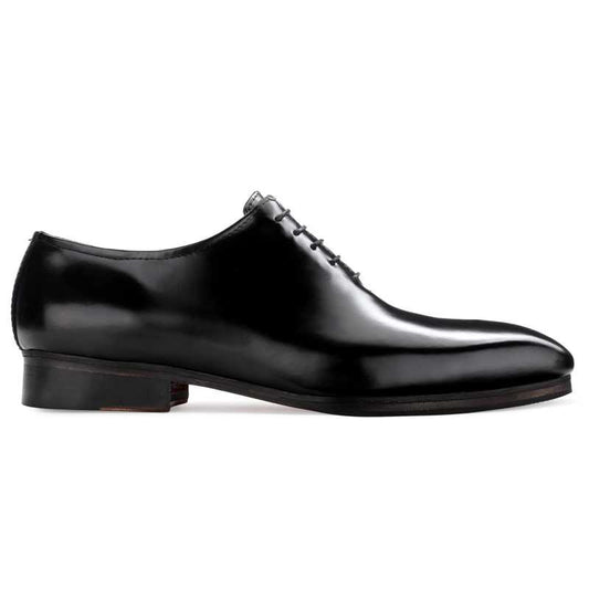 Men’s Black Leather Plain-Toe Oxford Shoes | Classic Formal Elegance