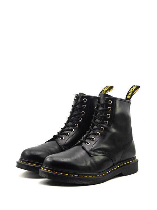 Men’s Black Leather Combat Boots – Classic Lace-Up Punk Style Boots
