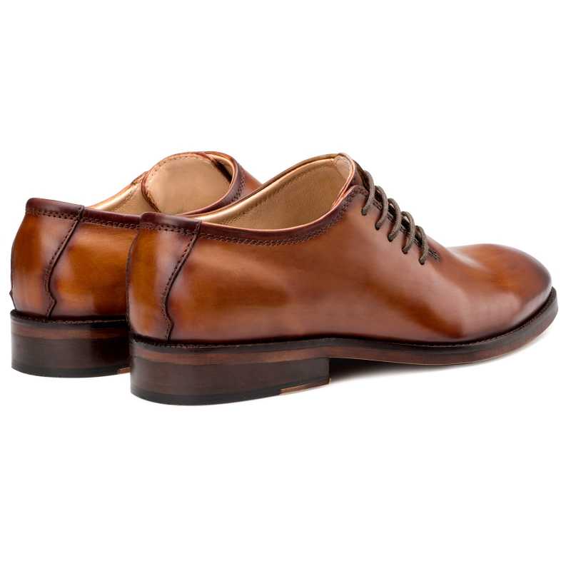 Handmade Brown Leather Oxford Shoes | Formal Dress Shoes for Men | Classic Italian Style