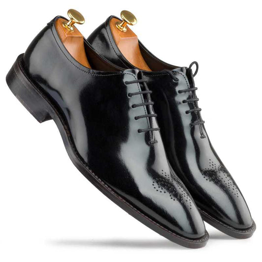 Handmade Black Patent Leather Oxford Shoes for Men | Formal Dress Shoes