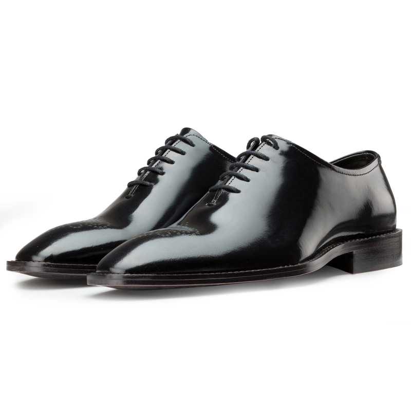 Handmade Black Patent Leather Oxford Shoes for Men | Formal Dress Shoes