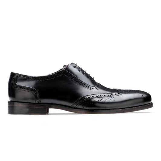 Handmade Black Leather Brogue Oxford Shoes for Men | Formal Wingtip Shoes